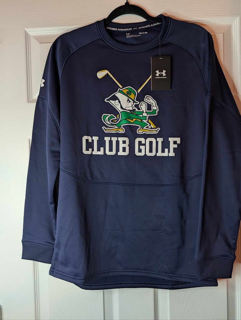 Under Armour Notre Dame Fighting Irish Club Golf Crewneck Sweatshirt Small NWT